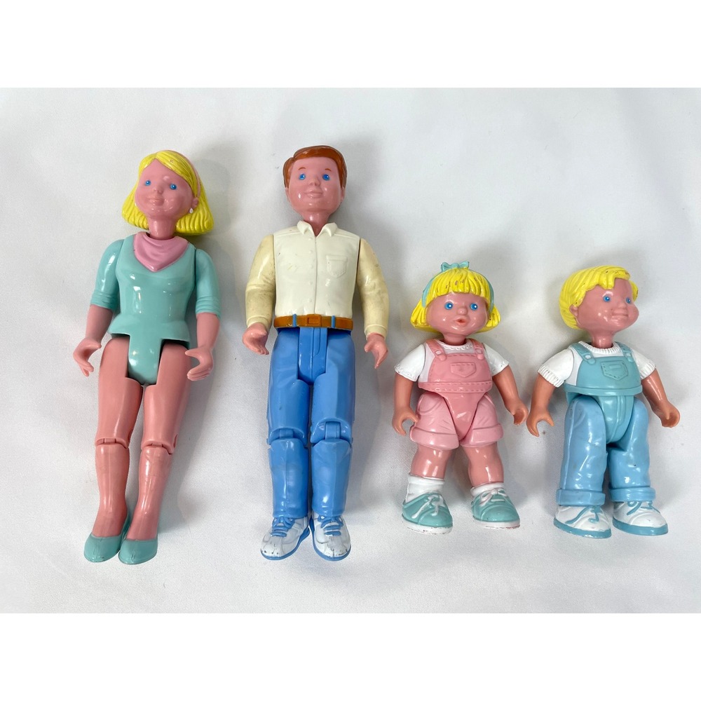 Fisher Price Loving Family Mom Dad Sister Brother Girl Boy Blonde Hair Set 4